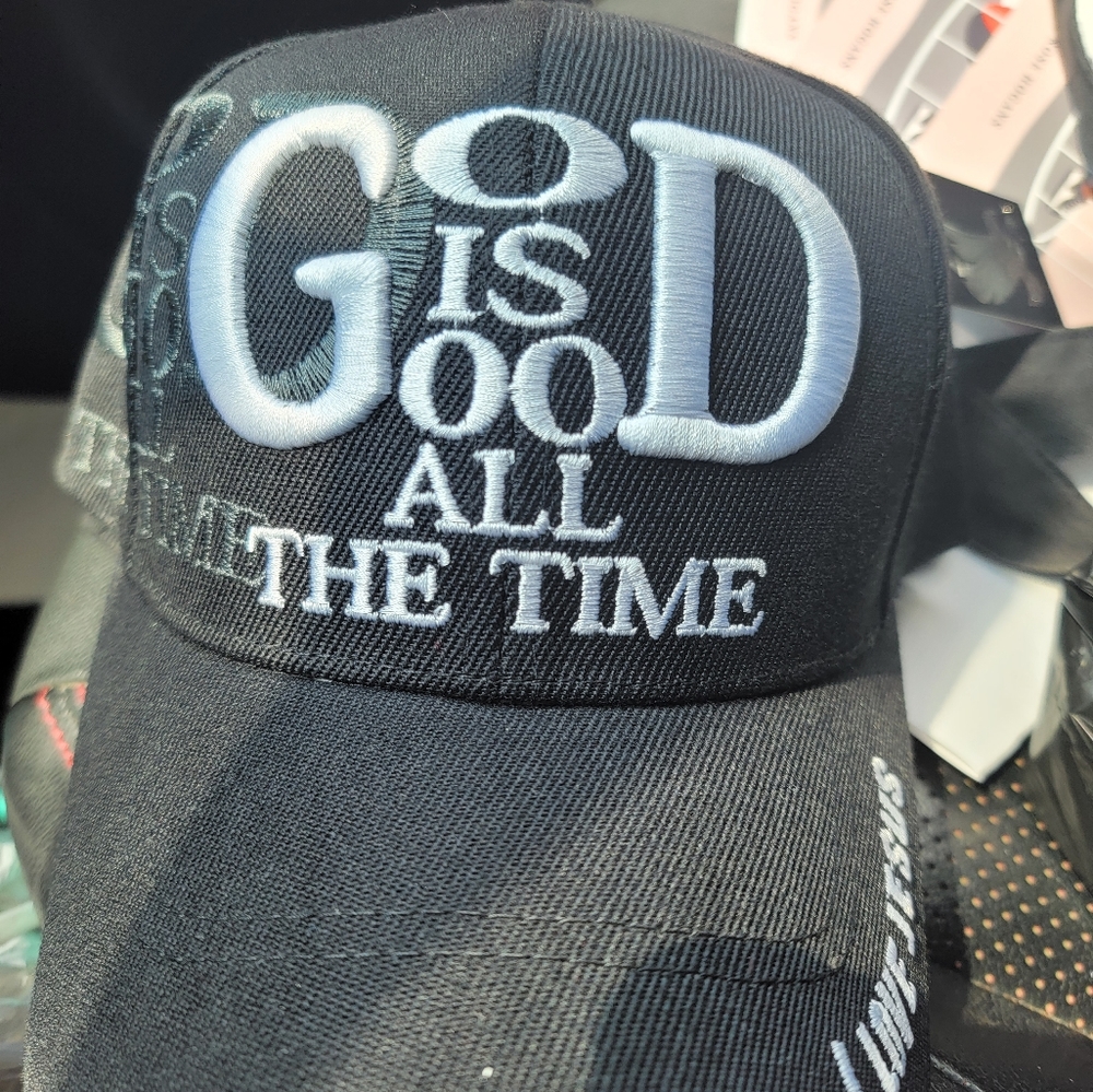 New Black Adjustable God is good all the time baseball cap